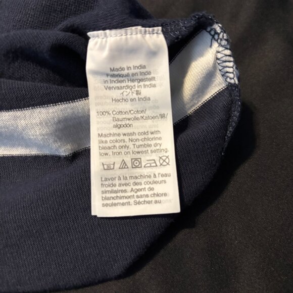 J.Crew Mens Long Sleeve Rugby T Shirt size Small Navy with White Stripes - Picture 5 of 11